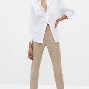 Gap Mid Rise Vegan Leather Downtown Trousers,Chino Beige,Size 8,NWT